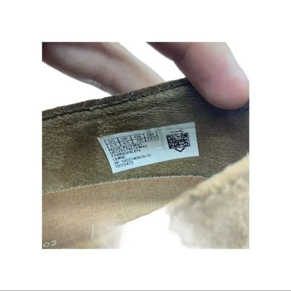 TOMS Shaye Leather Ankle Boot Women Size 6.5 Slip-On‎ Suede Leather 1.25